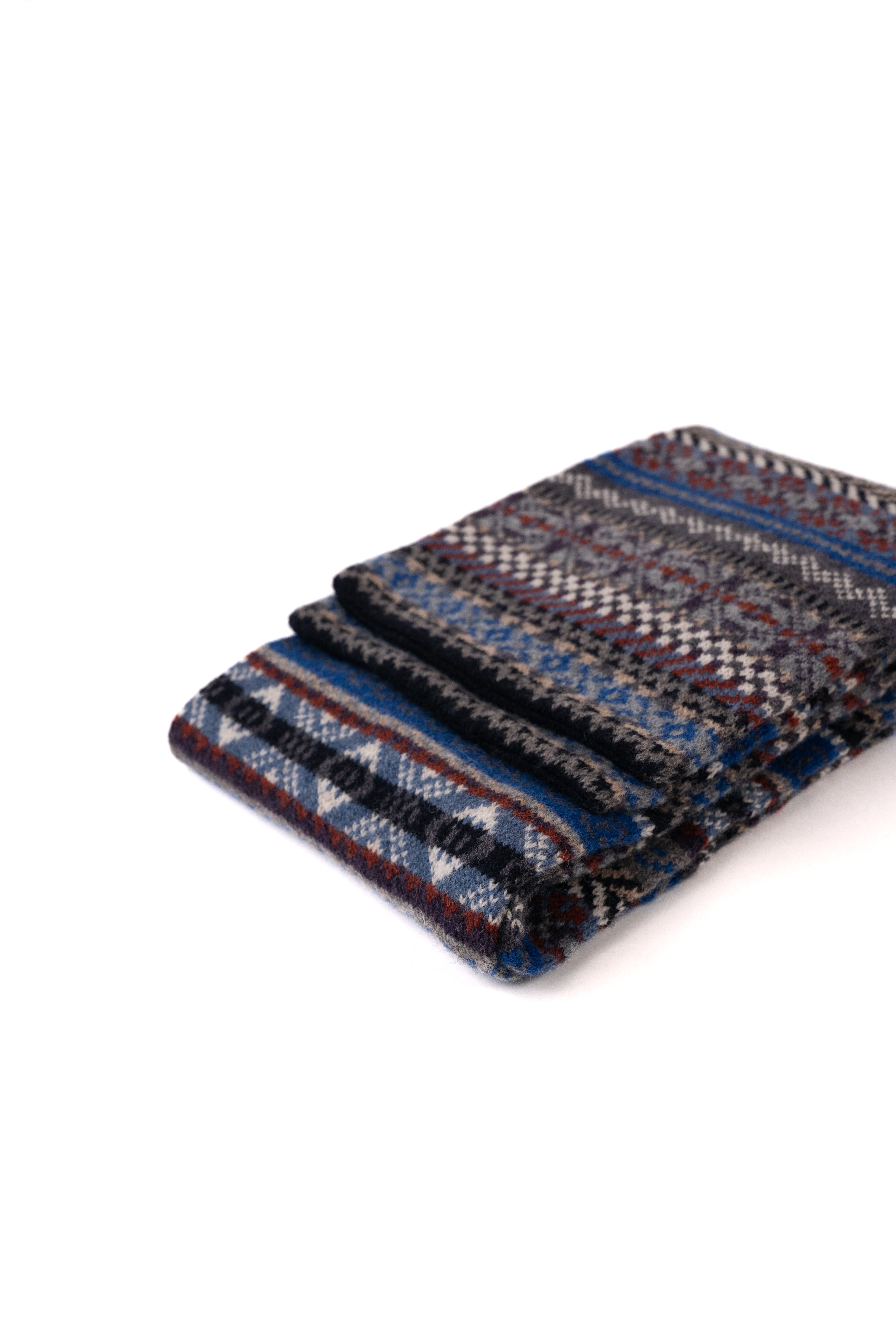 ÉCHARPE À MOTIF JACQUARD BLEU