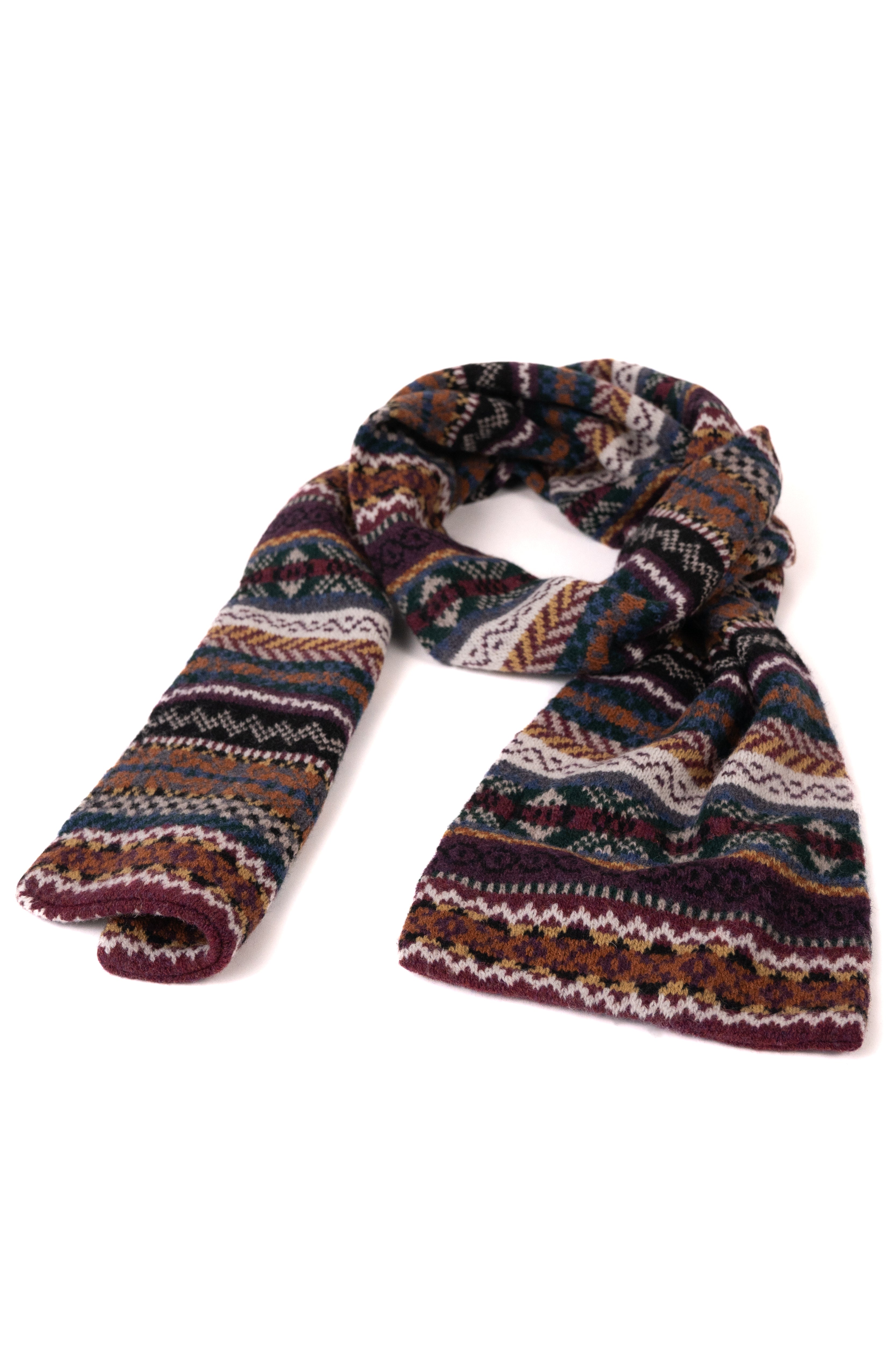 ÉCHARPE À MOTIF JACQUARD BORDEAUX