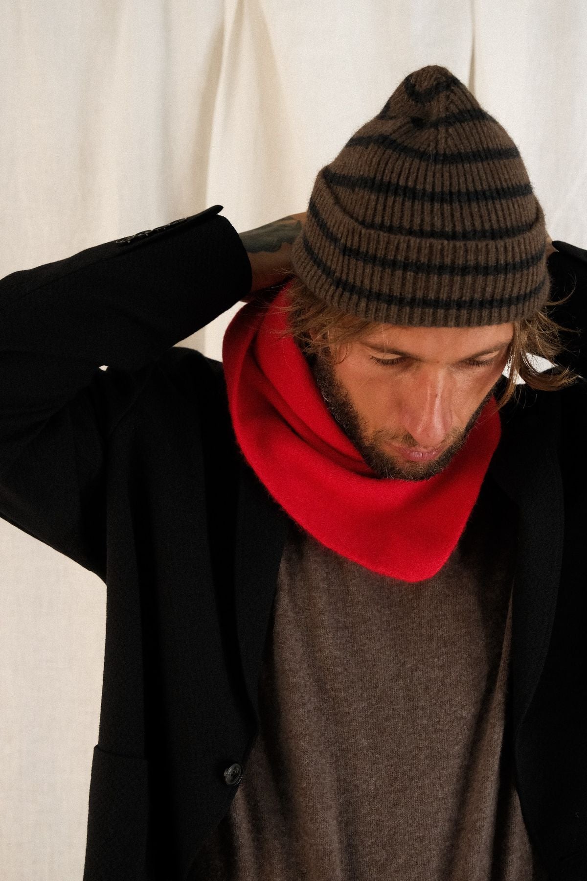 BONNET RAYE MOCHA/CHARCOAL