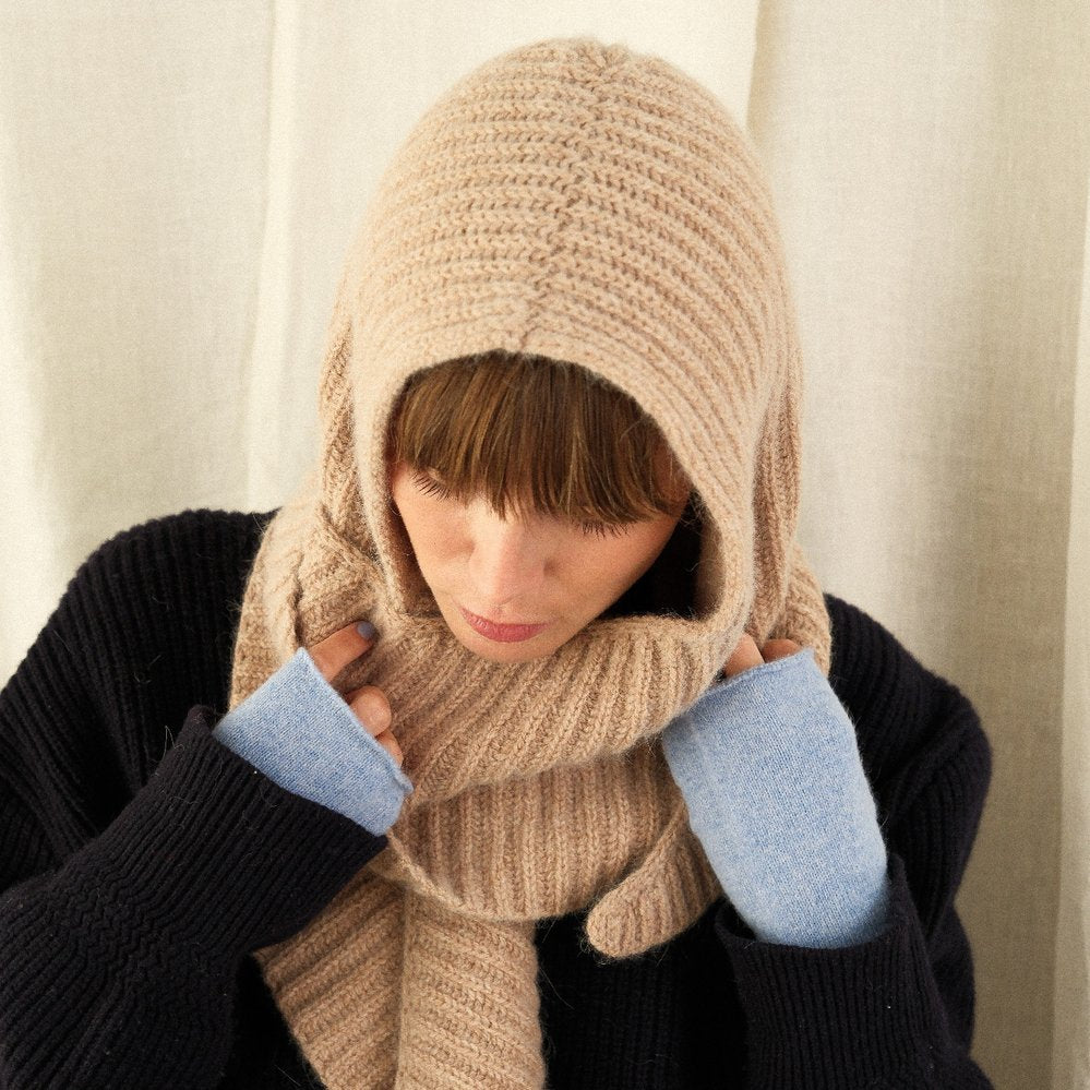 CAPUCHE ÉCHARPE PRUNE