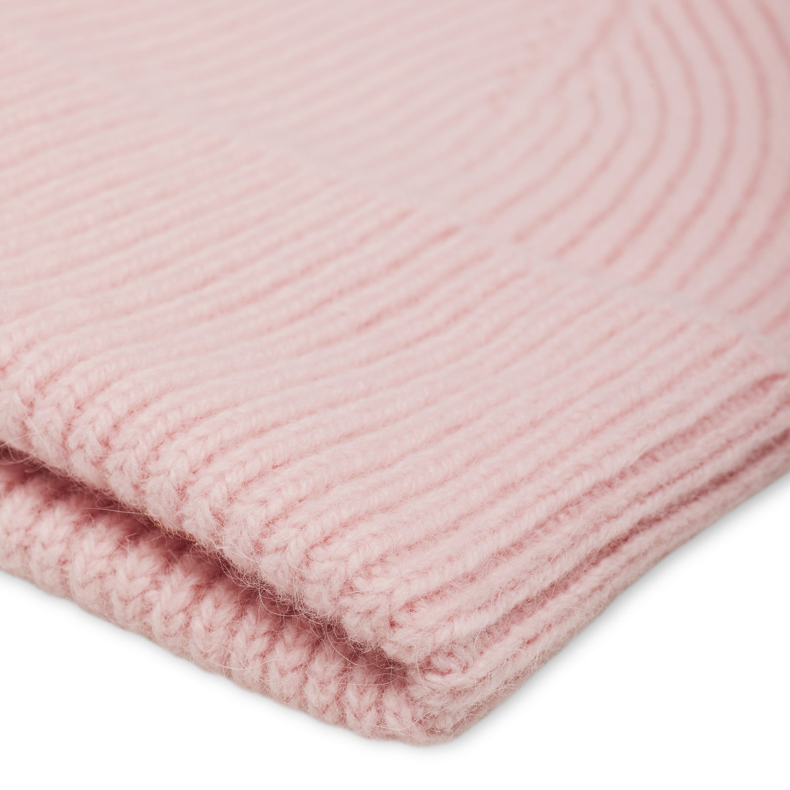 Maille du BONNET CLASSIQUE CANDYFLOSS en gros plan macro, tricotée par Robert Mackie of Scotland