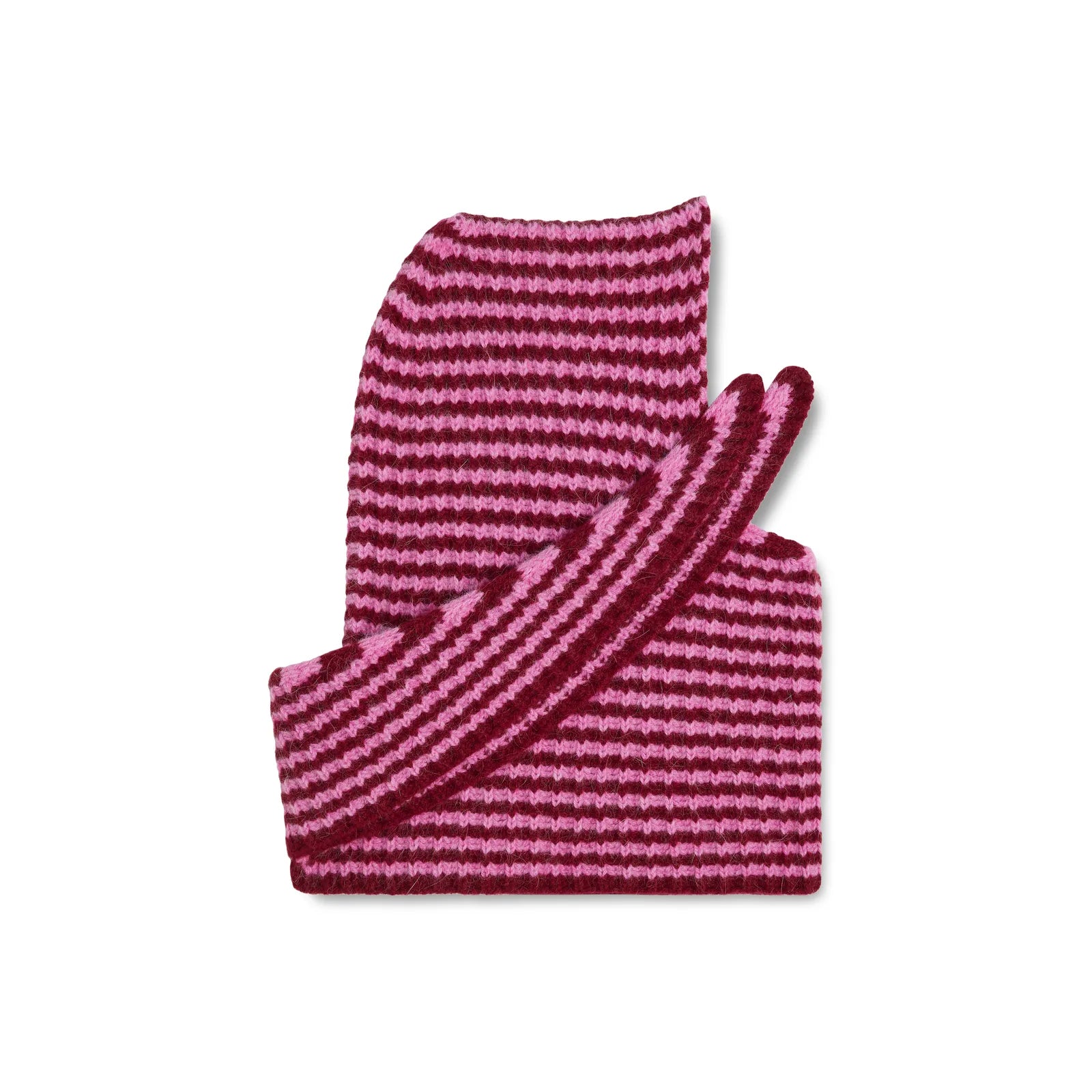 CAPUCHE  ÉCHARPE RAYEE BORDEAUX FONDANT