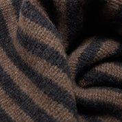 ÉCHARPE TRIANGLE RAYEE MOCHA CHARCOAL