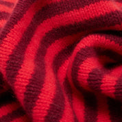 ÉCHARPE TRIANGLE RAYEE RED BORDEAUX